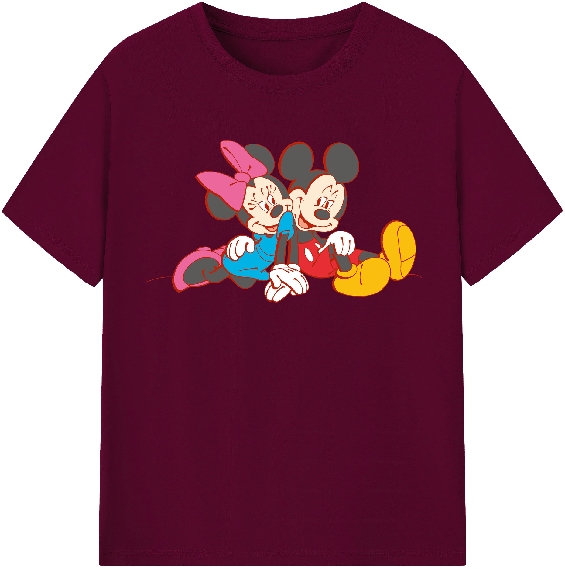 （画像用） ミッキーマウス Mickey Mouse レディースカジュアルプリントTシャツ（綿100％）